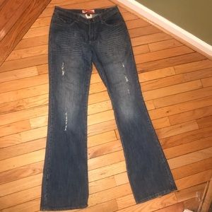 Apollo Distressed Boot Style Jeans w/Slip Sz 11/12